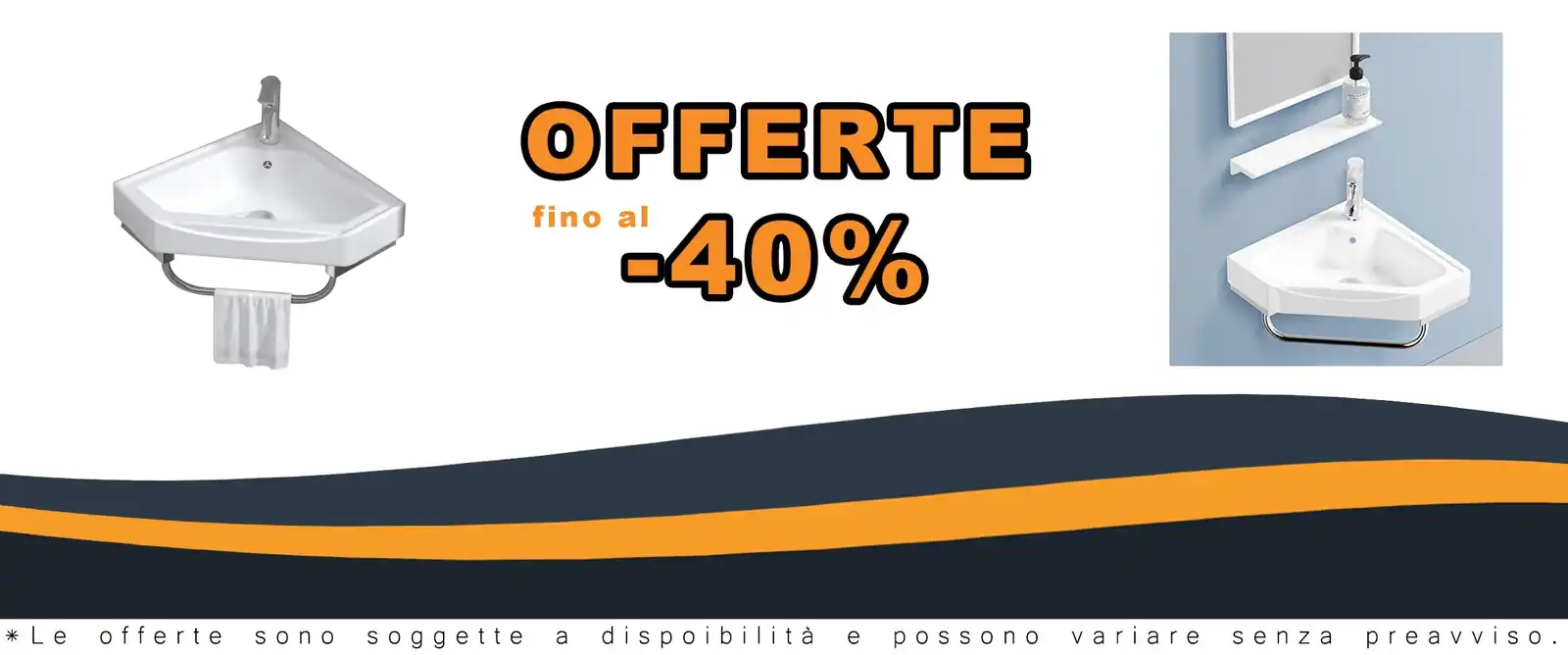 Unità di vanità-corner per bagno con rubinetto